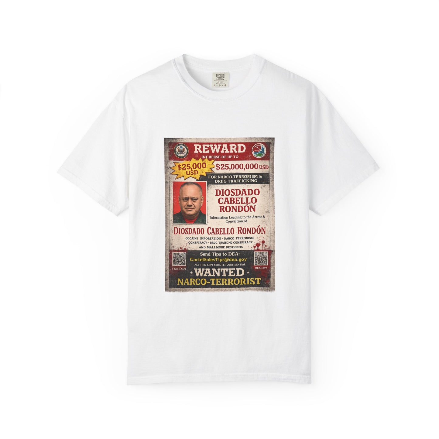 Wanted Poster T-Shirt — "Reward" Narco-Terrorist Graphic Tee