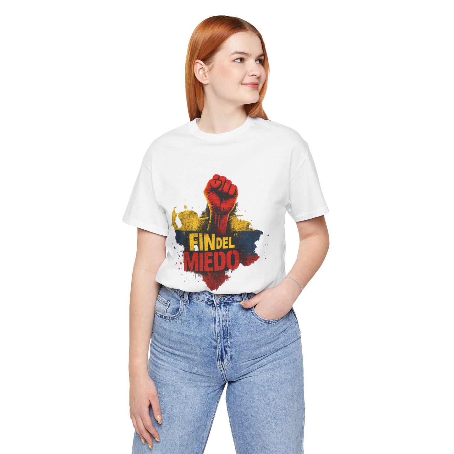 Fin del Miedo Graphic Tee — Raised Fist Protest Shirt (Spanish)
