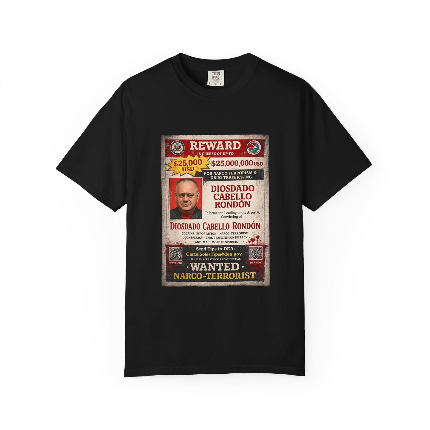Wanted Poster T-Shirt — "Reward" Narco-Terrorist Graphic Tee